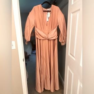 Boohoo Occasion Satin Twist Front Maxi Bridesmaid Dress